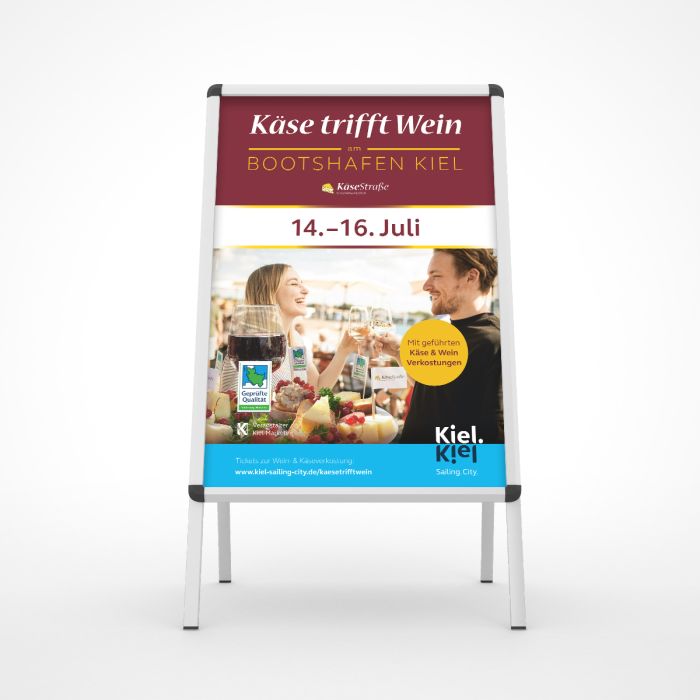 Kiel Marketing Käse trifft Wein Plakat